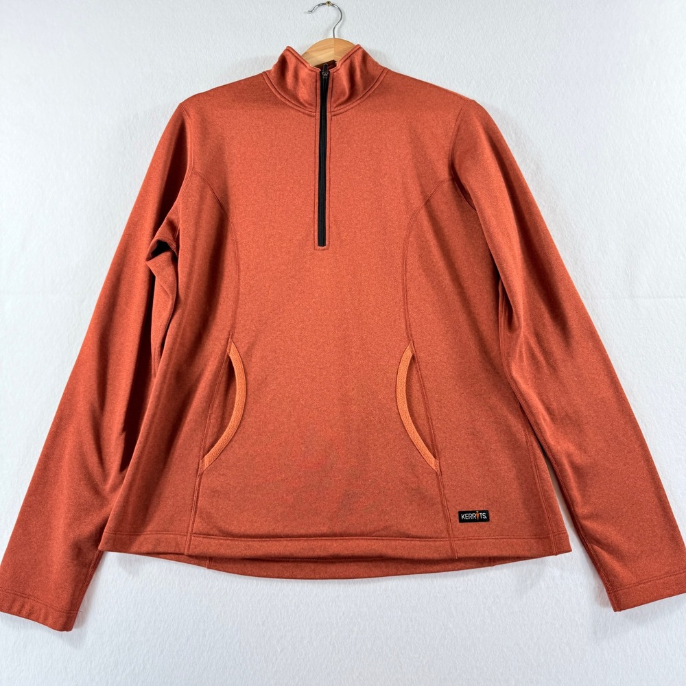 Kerrits Quarter Zip Pullover Womens Large Orange Fleece Equestrian Gorpcore